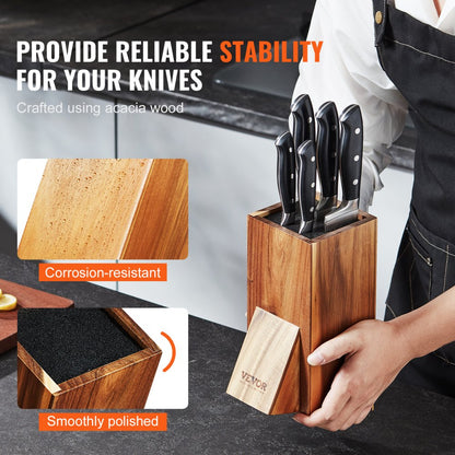 GM23010 - Acacia Wood Knife Holder for Organized Kitchen Accessory