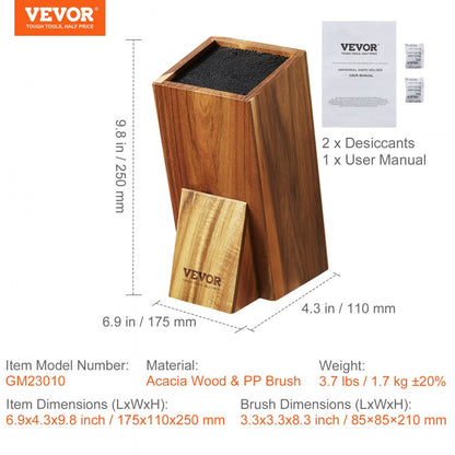 GM23010 - Acacia Wood Knife Holder for Organized Kitchen Accessory