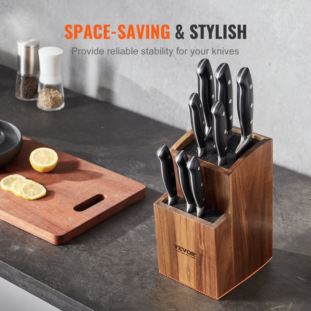 GM23020 - Acacia Wood Universal Knife Holder with Two-Tier Design