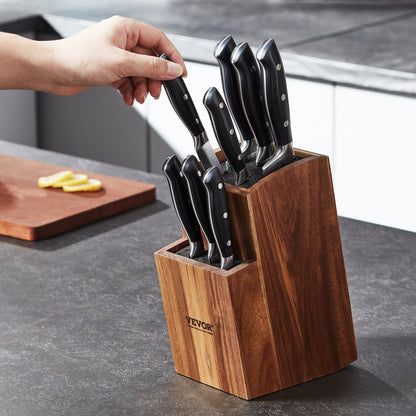 GM23020 - Acacia Wood Universal Knife Holder with Two-Tier Design