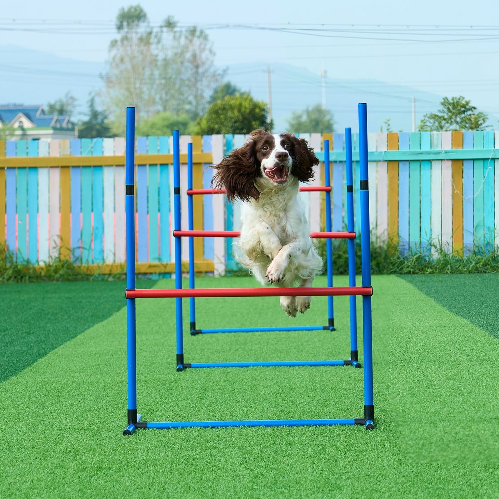 HC-ZAG02 - Stable Dog Agility Kit with Adjustable Hurdles and Jump Ring