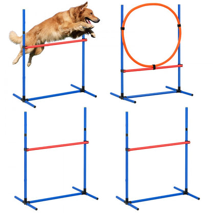 HC-ZAG02 - Stable Dog Agility Kit with Adjustable Hurdles and Jump Ring