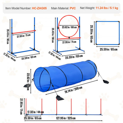 HC-ZAG08 - Upgraded Dog Agility Training Set for Hurdles and Jumps