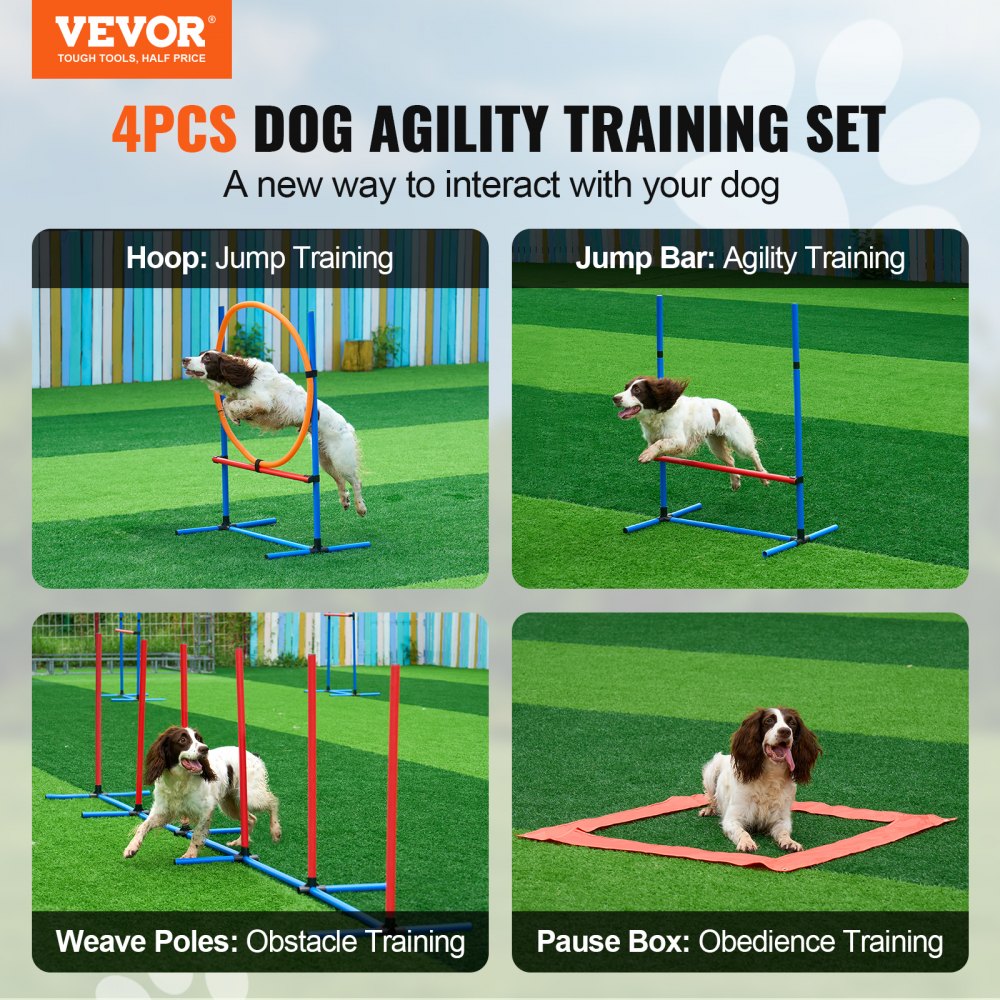 HC-ZAG06 - Upgrade Your Dog's Agility: 4-Piece Training Set with Hurdles