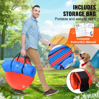 HC-ZAG07 - Upgraded Dog Agility Kit with Hurdles and Tunnels