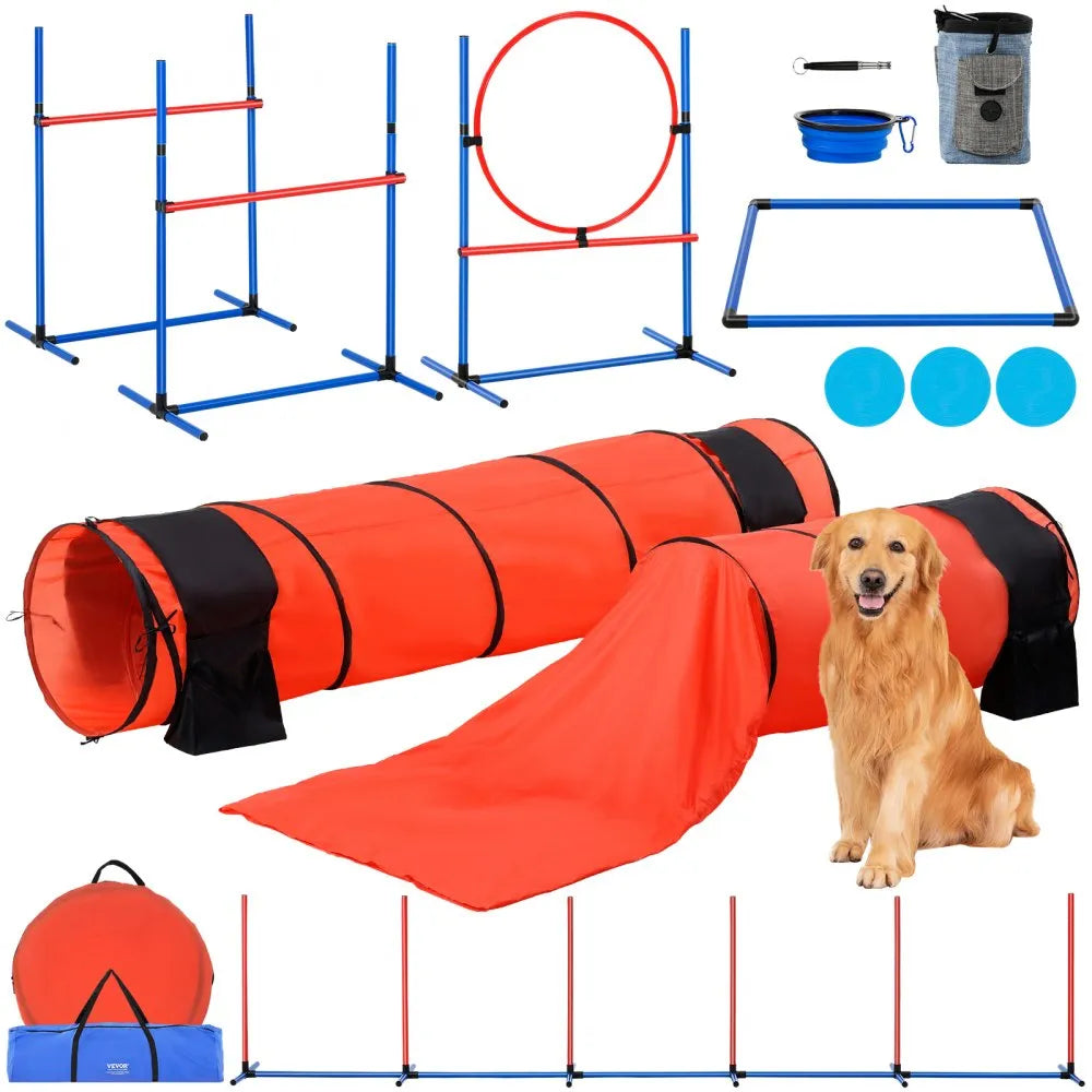 HC-ZAG07 - Upgraded Dog Agility Kit with Hurdles and Tunnels
