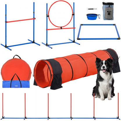 HC-ZAG08 - Upgraded Dog Agility Training Set with Tunnel & Hurdles