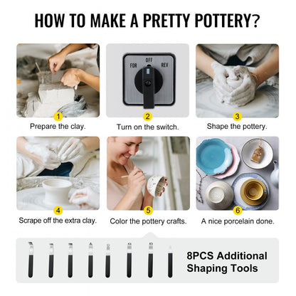 25cm Pottery Wheel - Compact Electric Wheel for Educational Use