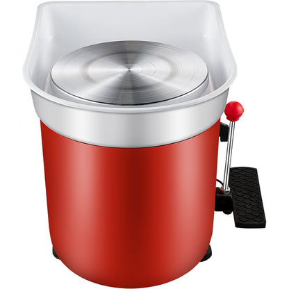 010897255703 - 25cm Compact Pottery Wheel with Manual & Foot Pedal