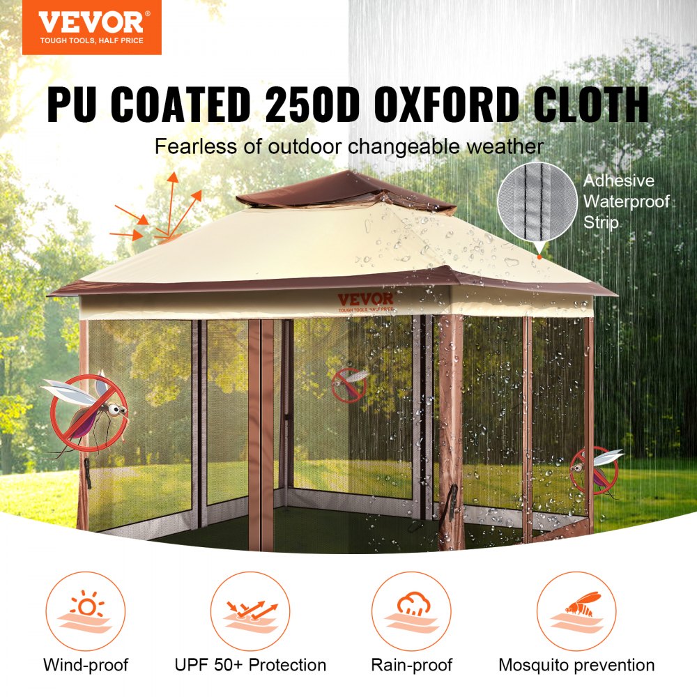 AF101 - 11x11 ft VEVOR Patio Gazebo with Mosquito Netting