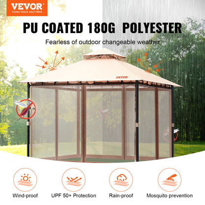 KD-TY013 - 10x10 FT Durable VEVOR Patio Gazebo with Mosquito Netting