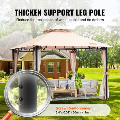 KD-TY013 - 10x10 FT Durable VEVOR Patio Gazebo with Mosquito Netting