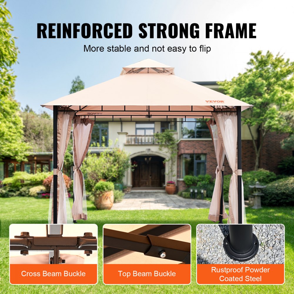 KD-TY013 - 10x10 FT Durable VEVOR Patio Gazebo with Mosquito Netting