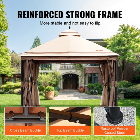 KD-TY007-1 - 10x13 FT VEVOR Patio Gazebo for 10-12 People, UPF 50+