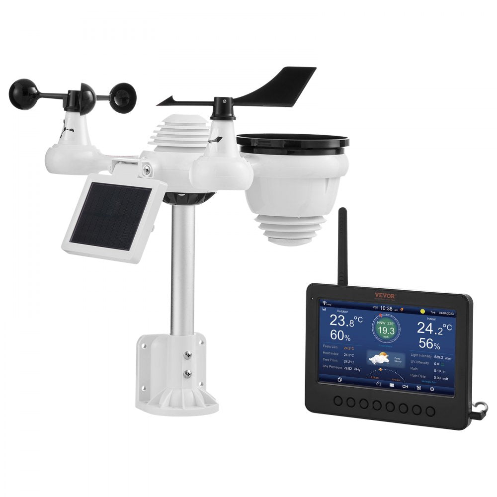 YT60233 - 7-Inch Wi-Fi Weather Station with Solar Power & Sensors