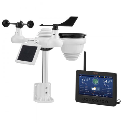 YT60233 - 7-Inch Wi-Fi Weather Station with Solar Power & Sensors