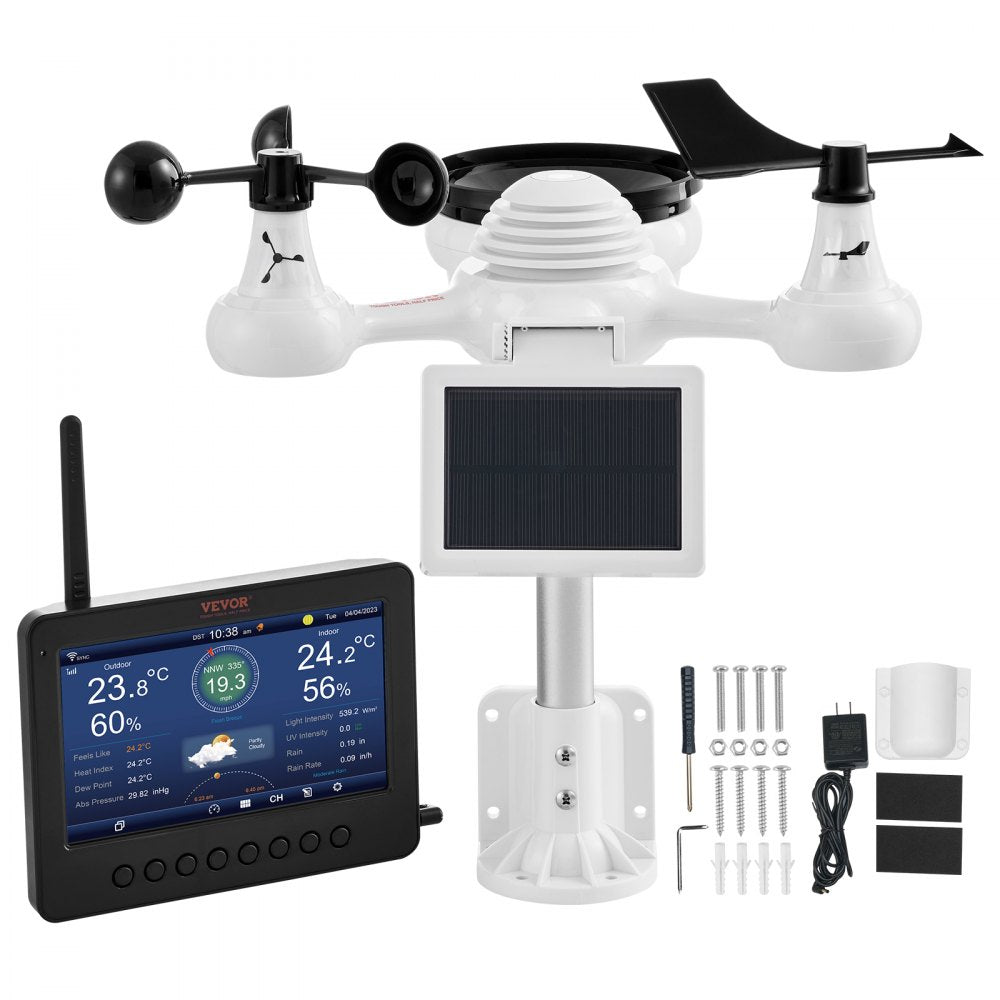 YT60233 - 7-Inch Wi-Fi Weather Station with Solar Power & Sensors