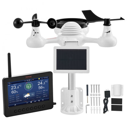 YT60233 - 7-Inch Wi-Fi Weather Station with Solar Power & Sensors
