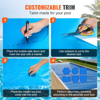 300-36*18 - Durable 36 x 18 ft VEVOR Solar Pool Cover for Year-Round Use
