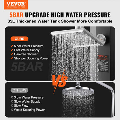 LY35L08 - 9.2-Gallon Solar Heated Outdoor Shower for Easy Installation