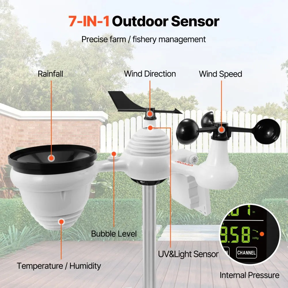 YT60234 - 7-in-1 Wi-Fi Weather Station with IPX6 Waterproof Rating