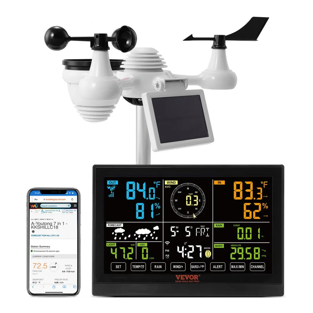 YT60234 - 7-in-1 Wi-Fi Weather Station with IPX6 Waterproof Rating