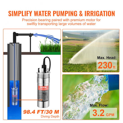 SPX-12V - Eco-Friendly 120W Solar Water Pump for Deep Wells & Irrigation