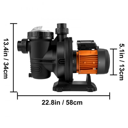 JP21-19 / 900 - Durable Solar Pool Pump, 62FT, 900W, Quiet Operation