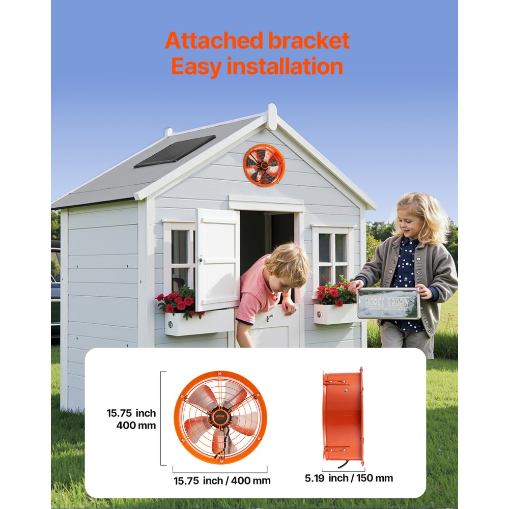 JBSF-350 - 14" Gable Mount Fan, 1300 CFM, Auto Thermostat