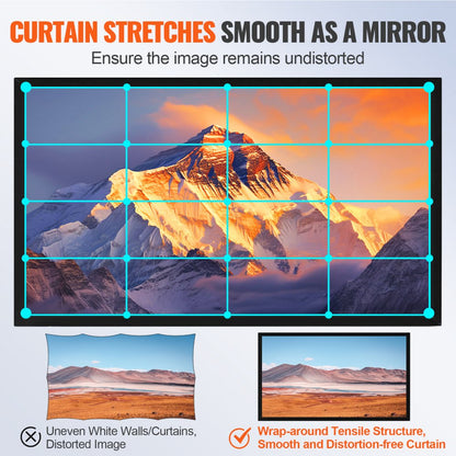 010437552458 - 100" Wrinkle-Free Projector Screen for 4K & 3D Viewing