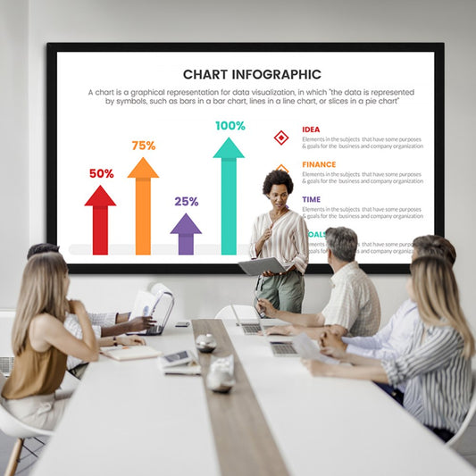 010437552458 - 100" Wrinkle-Free Projector Screen for 4K & 3D Viewing