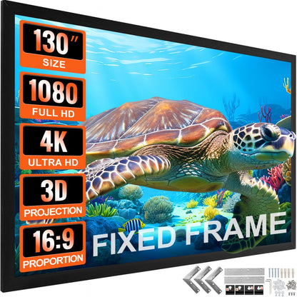 010422551209 - 130" HD Projector Screen with 160° Viewing Angle