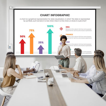 TLES100 - 100" Motorized PVC Projector Screen for Stunning HD Quality