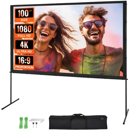 ZG-PJ100 - Portable 100" Outdoor Projector Screen for Movie Nights