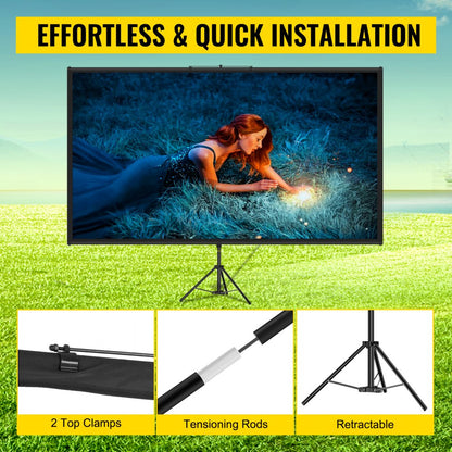 DM-ABS-80 - 80" 4K HD Portable Tripod Projector Screen with Adjustable Height