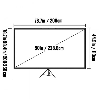 DM-ABS-90 - 90" 4K HD Adjustable Tripod Projector Screen