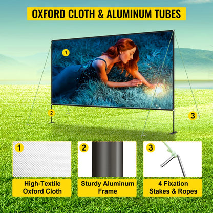010908285076 - 90" 16:9 Outdoor Movie Screen for High-Definition Viewing