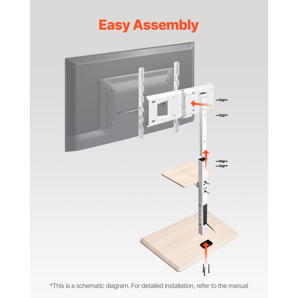 PCT01-2 - Adjustable Steel TV Stand for 32-70 Inch Screens