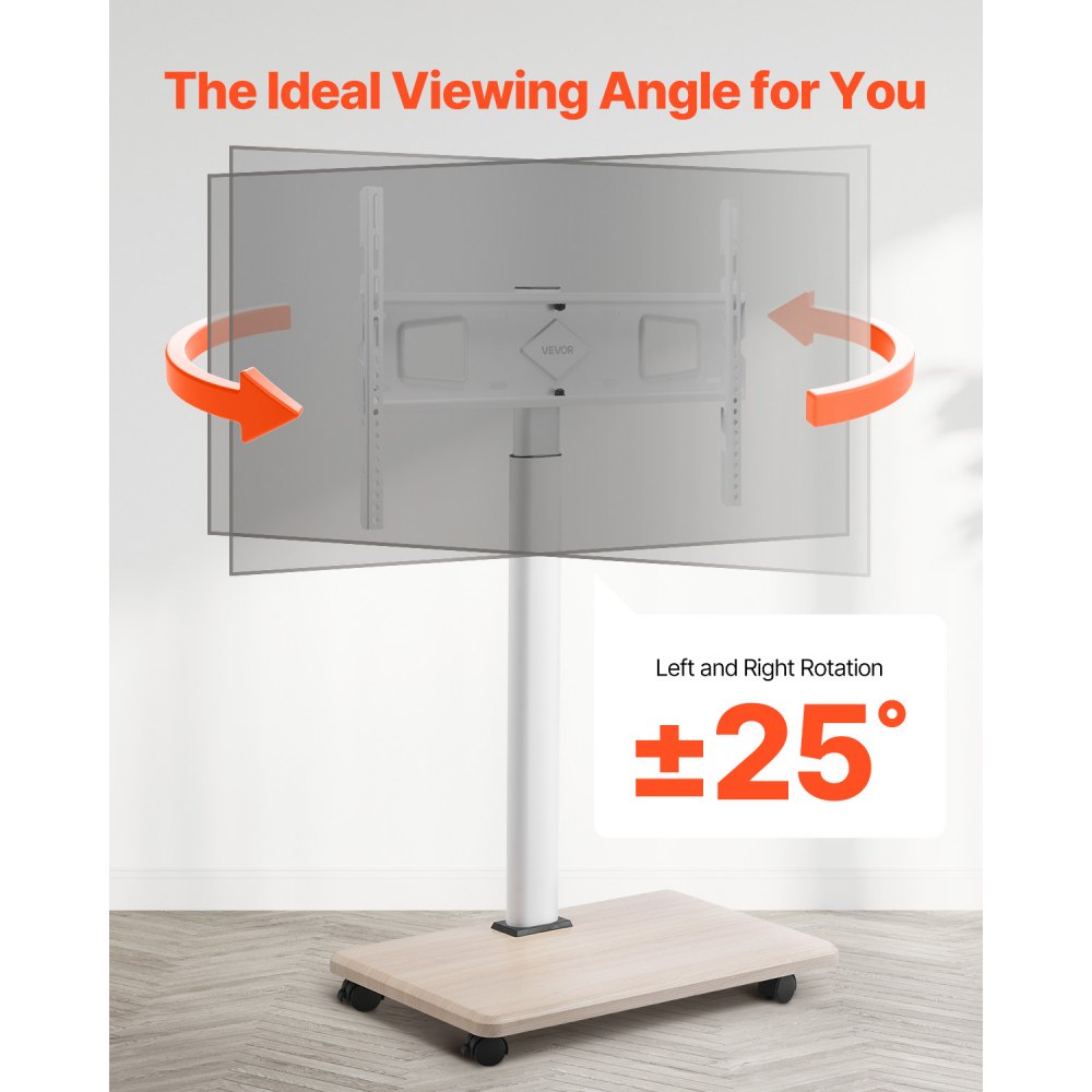 FSH25-G1 - Adjustable Rolling TV Stand for 32-70" TVs, 99 lbs Capacity