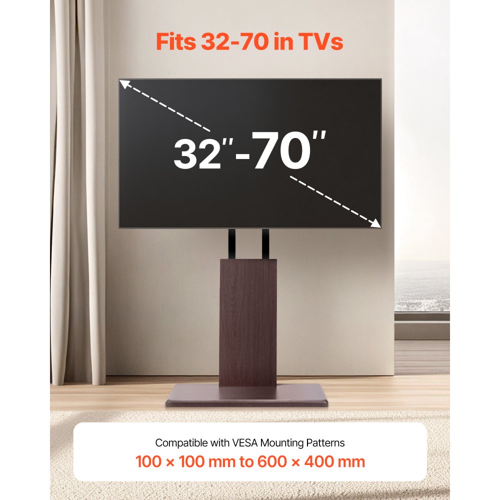 FS26 - Durable Steel TV Stand for 32-70" Screens & Easy Mobility
