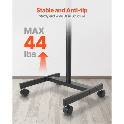 TC10 - Adjustable Mobile TV Stand for 17-55" Screens, 44 lbs Capacity