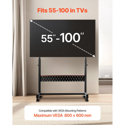 YBTC-03 - 55-100" Mobile TV Stand with Wheels & Steel Frame