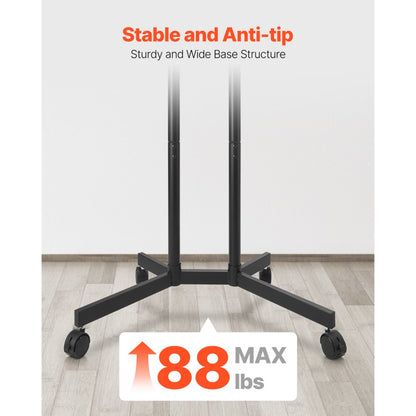 TC80 - Mobile 32-65 Inch TV Stand with Adjustable Height and Wheels