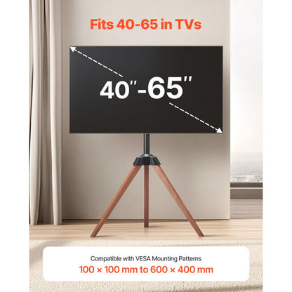 FT03 - Adjustable Steel Tripod TV Stand for 40-65" Screens, 99 lbs