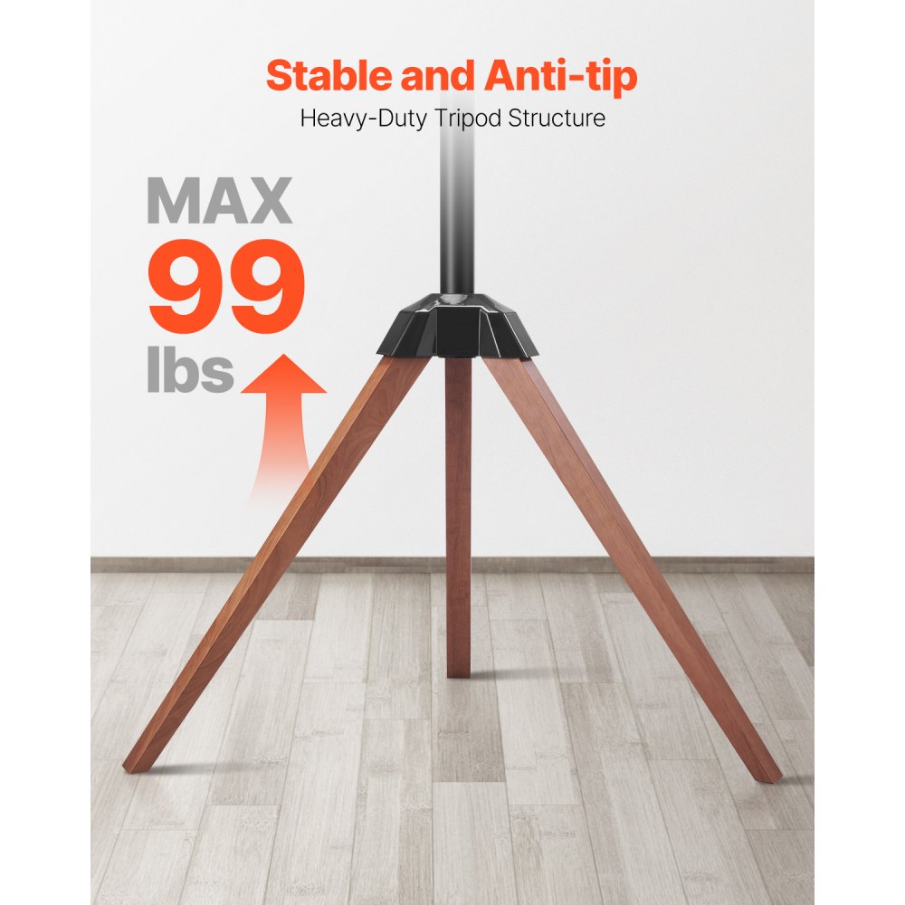 FT03 - Adjustable Steel Tripod TV Stand for 40-65" Screens, 99 lbs