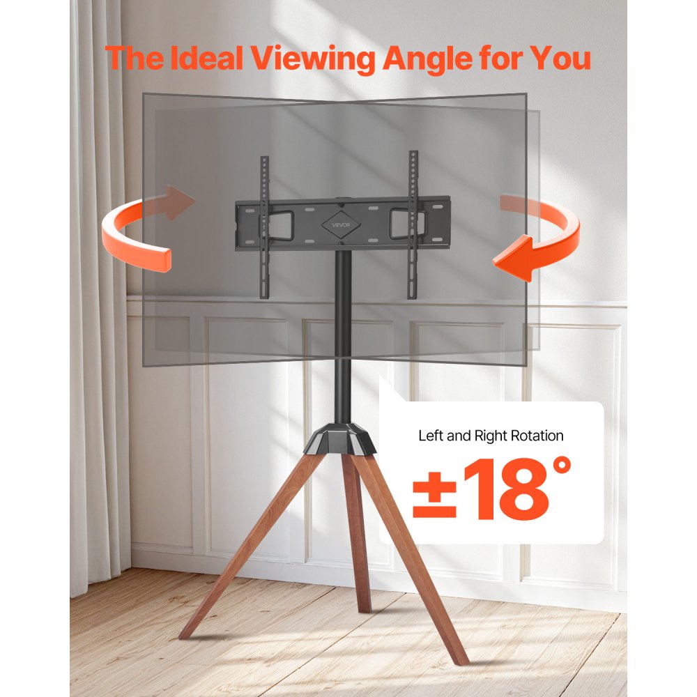 FT03 - Adjustable Steel Tripod TV Stand for 40-65" Screens, 99 lbs