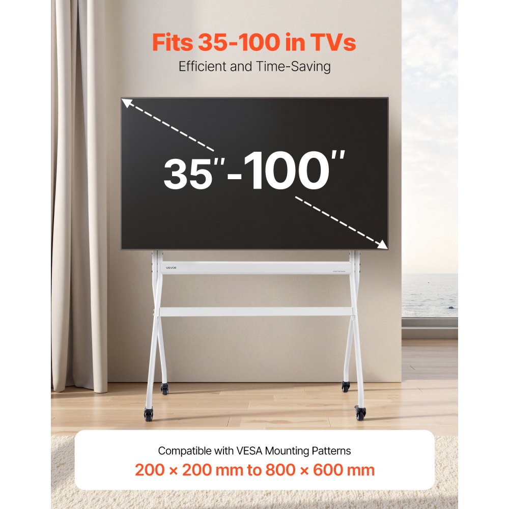 TC105 - Mobile TV Stand for 35-100 Inch TVs, Durable & Adjustable