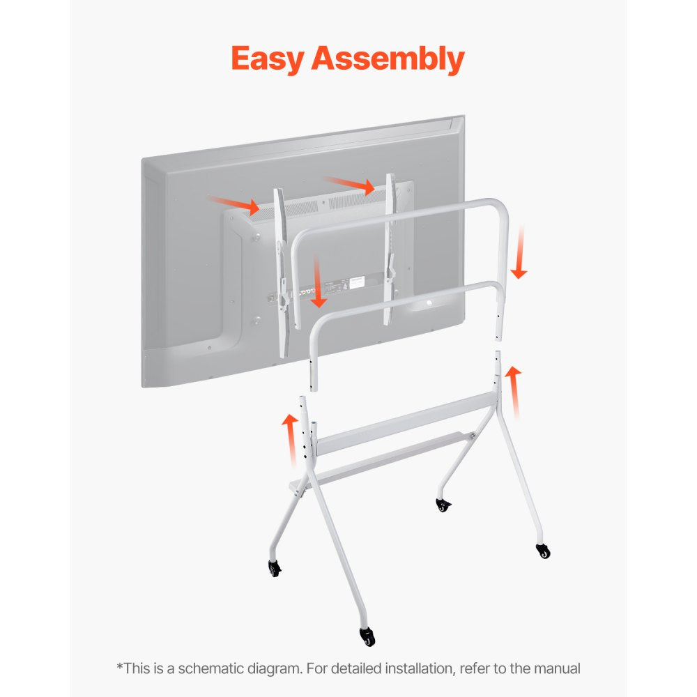 TC105 - Mobile TV Stand for 35-100 Inch TVs, Durable & Adjustable