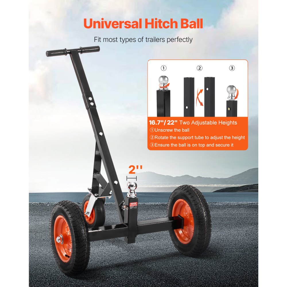 QYC1000-B Adjustable Height Trailer Dolly with 1000lbs Capacity