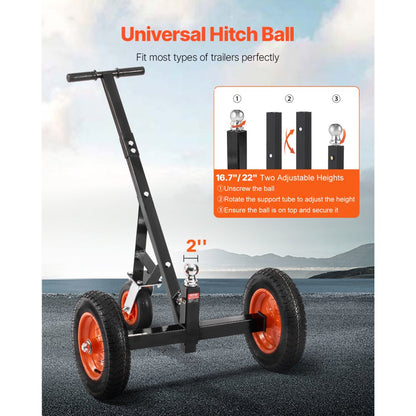 QYC1000-B Adjustable Height Trailer Dolly with 1000lbs Capacity